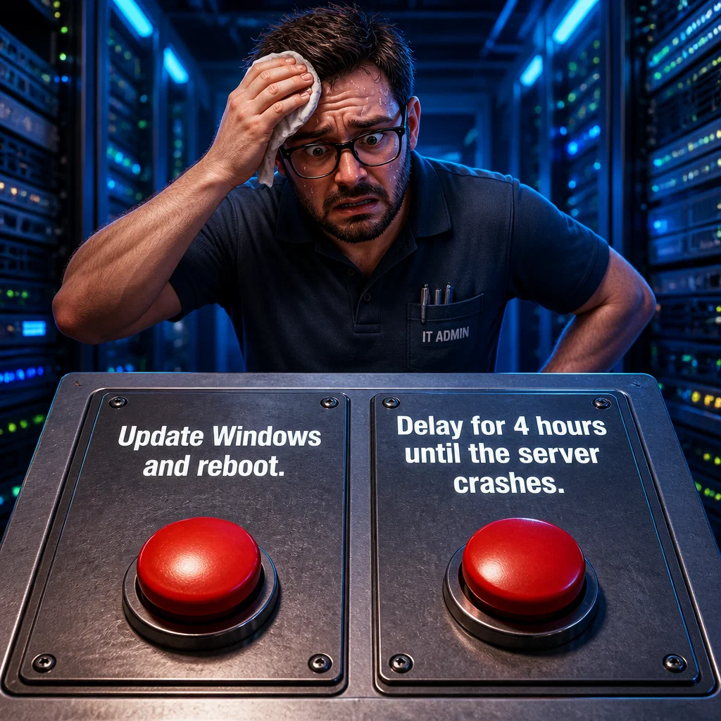 Managed IT Services meme ad example: Two Buttons: Security vs Convenience