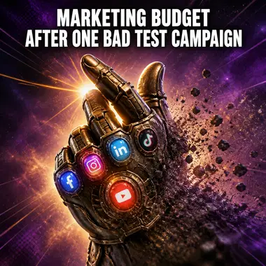 Marvel meme ad example: The Infinite Budget Snap