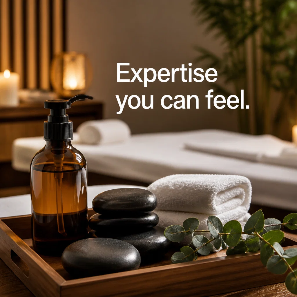 Massage Therapy ad concept example: The Professional Touch