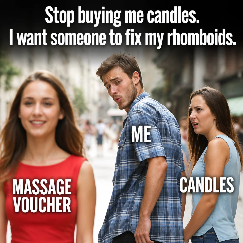 Massage Therapy meme ad example: The Gift Hint
