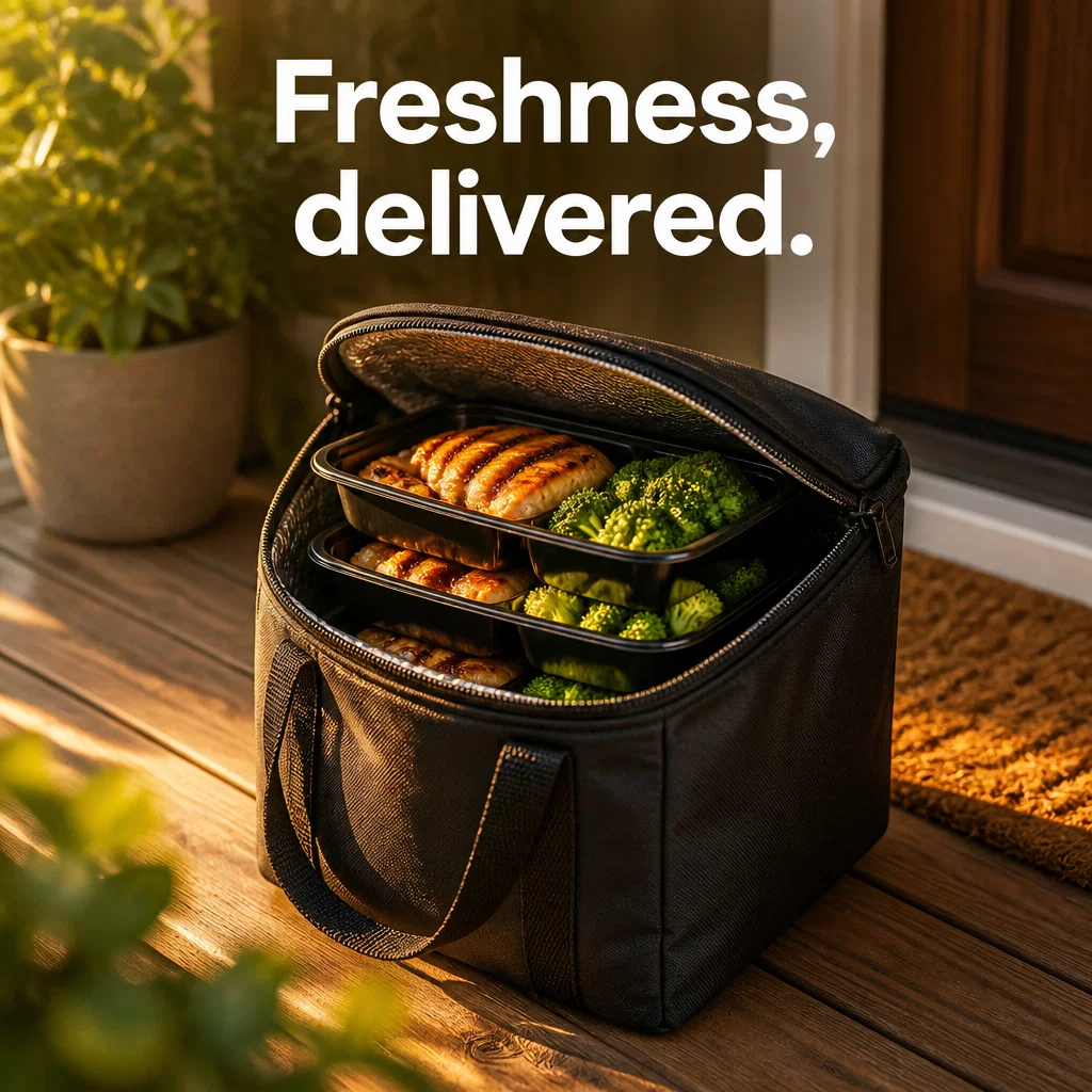 Meal Prep ad concept example: The Doorstep Arrival