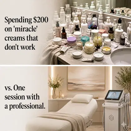 Med Spa meme ad example: The Skincare Math