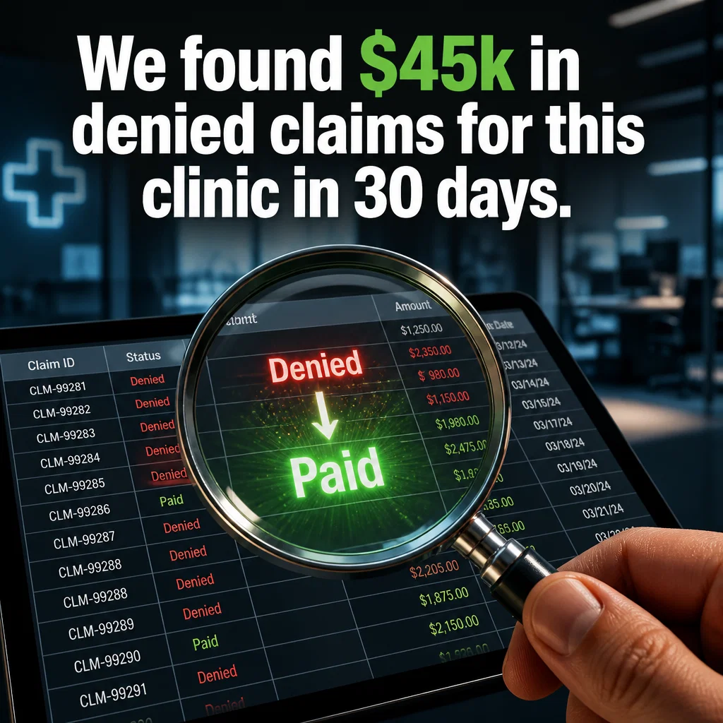 Medical Billing ad concept example: The Found Revenue