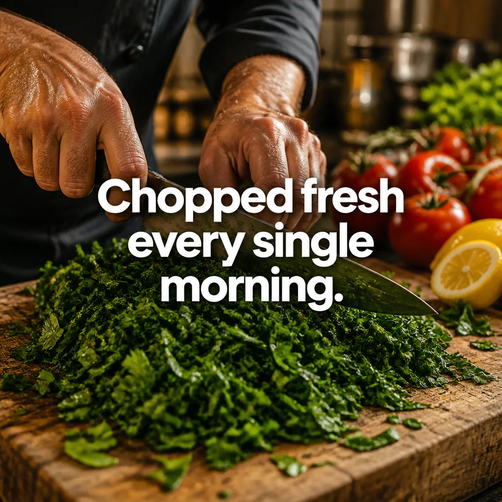 Mediterranean Restaurant ad concept example: The Freshness Proof