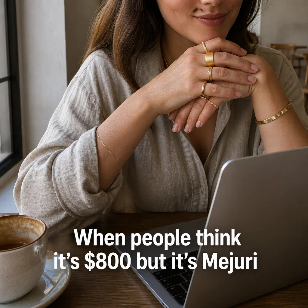 Mejuri meme ad example: Price vs Flex