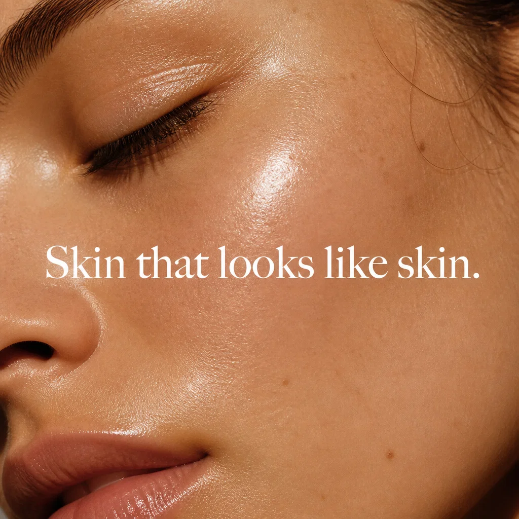 Merit ad concept example: The Dewy Finish Macro
