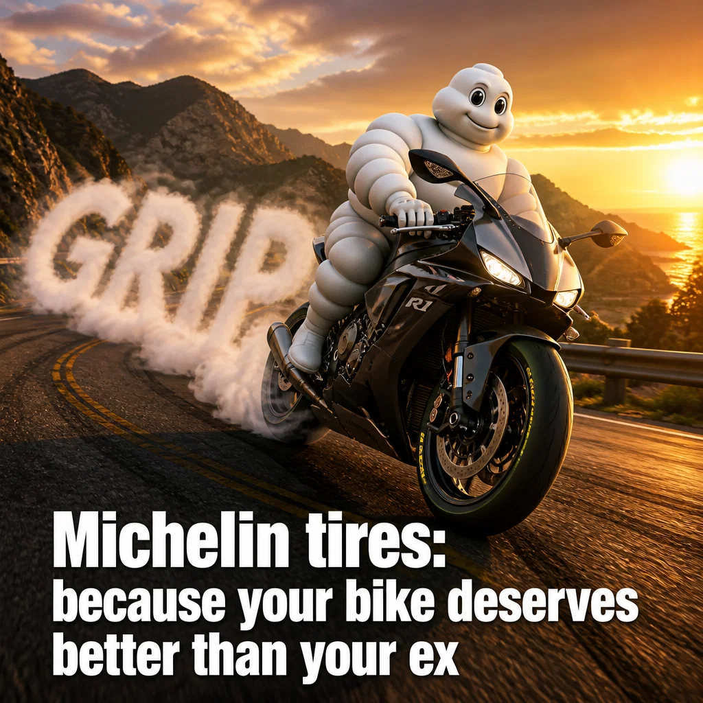 Michelin meme ad example: Motorcycle Whisperer