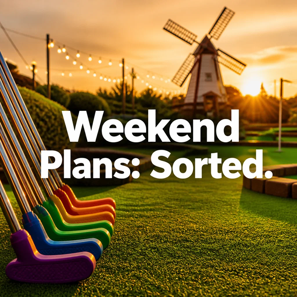 Mini Golf ad concept example: Golden Hour Green