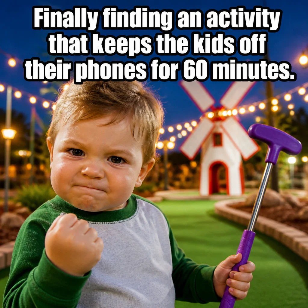 Mini Golf meme ad example: Weekend Victory