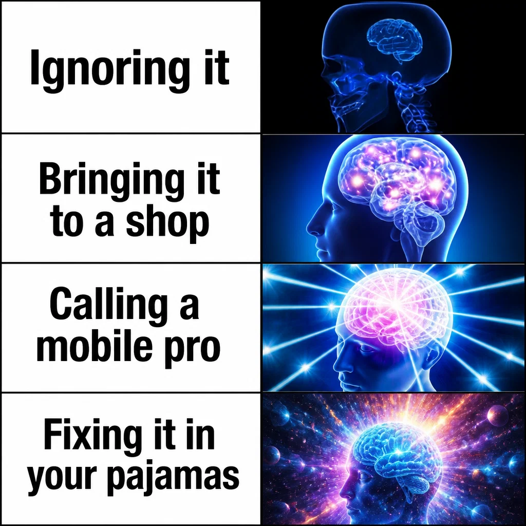 Mobile Mechanic meme ad example: Brain Expansion Mechanic