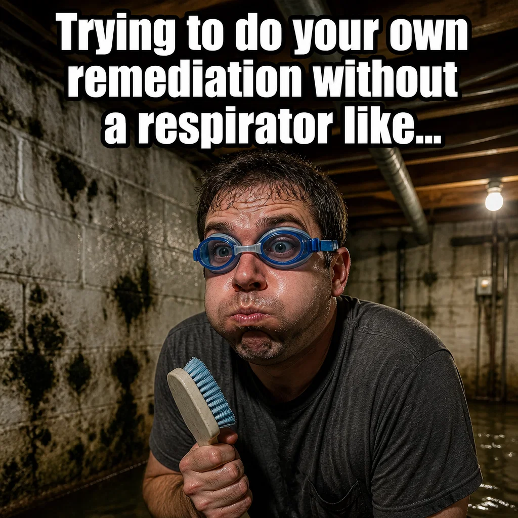 Mold Remediation meme ad example: The DIY Disaster