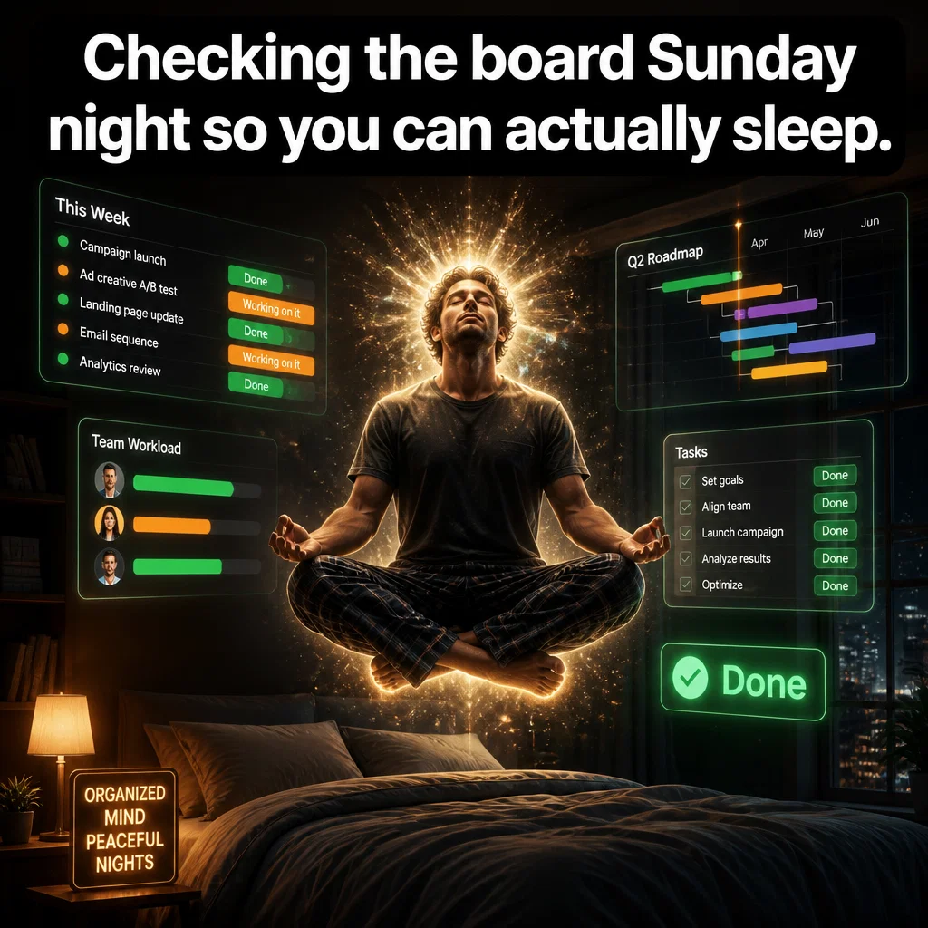 Monday.com meme ad example: The Monday Morning Realization