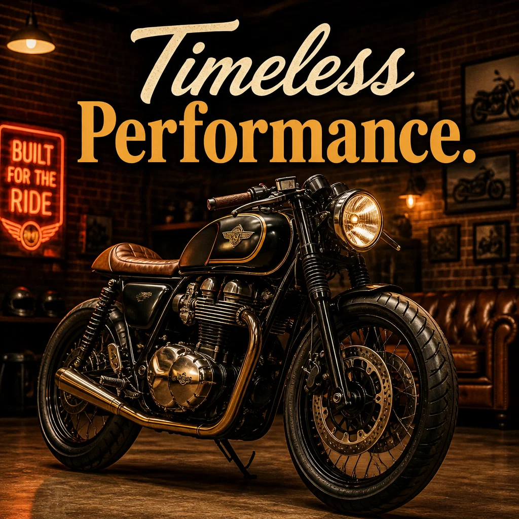 Motorcycle Dealership ad concept example: The Vintage Corner