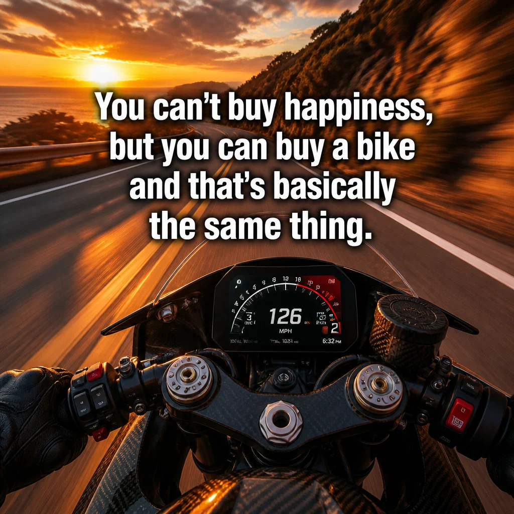 Motorcycle Dealership meme ad example: Financial Advice