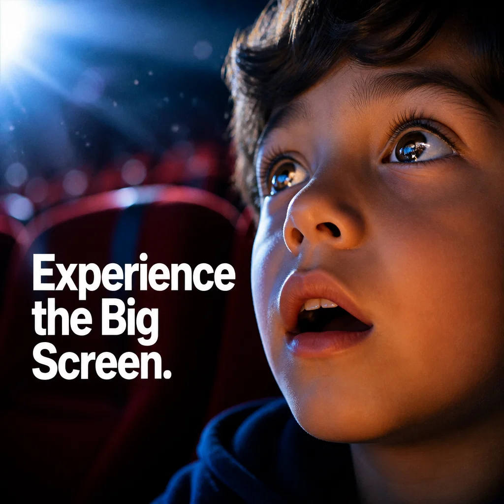 Movie Theater ad concept example: Wide Eyed Wonder