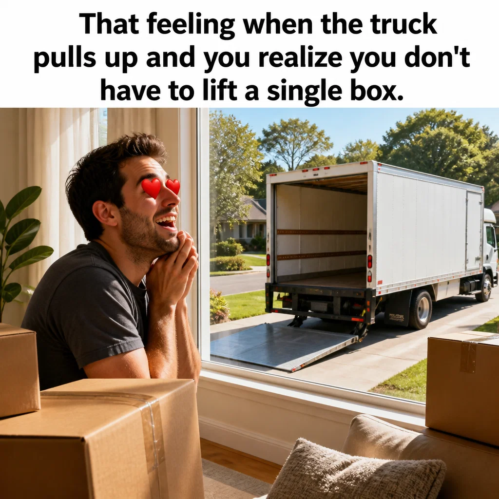 Moving Company meme ad example: The Moving Day Savior