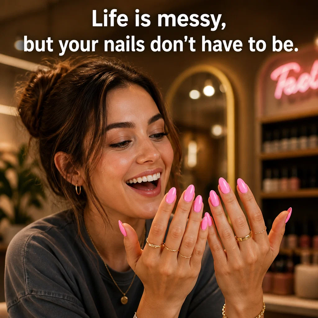 Nail Salon meme ad example: The Fresh Set Glow Up