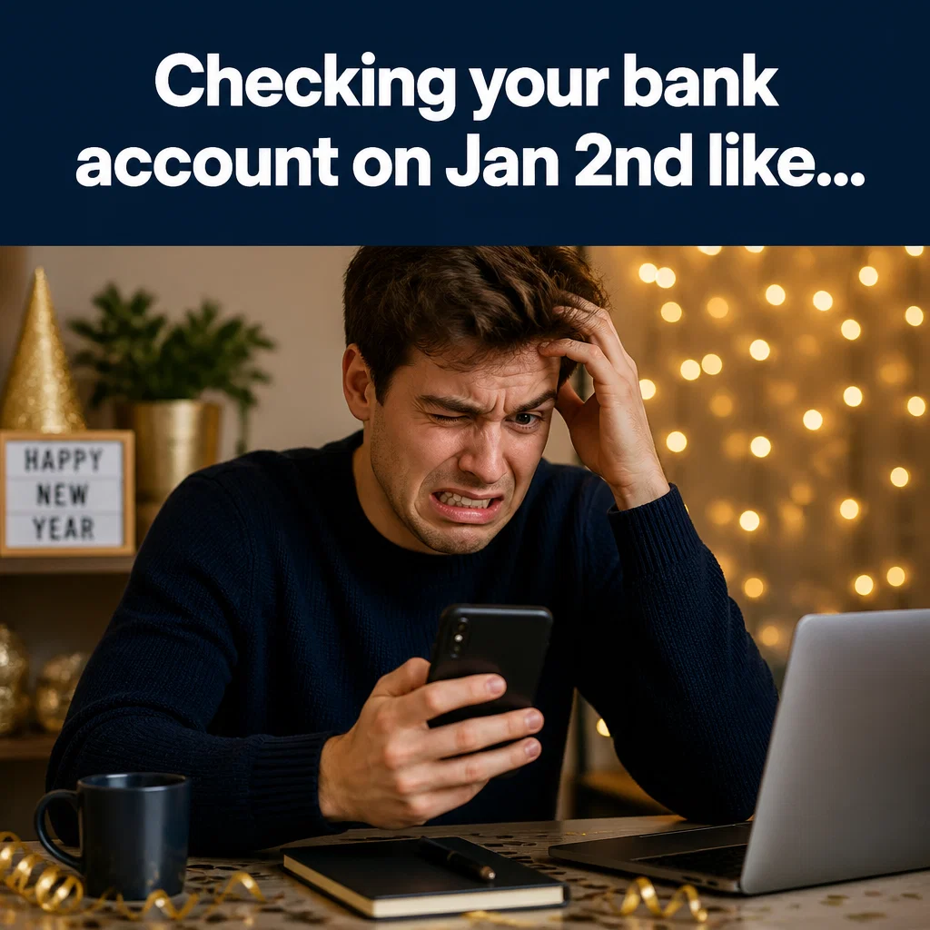 New Year meme ad example: The Budgeting Reality