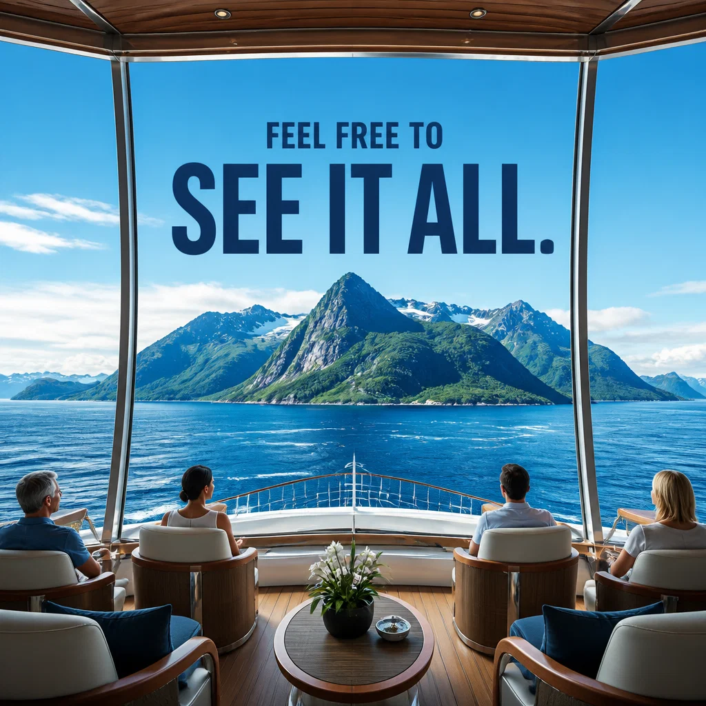 Norwegian Cruise Line ad concept example: The Observation Deck