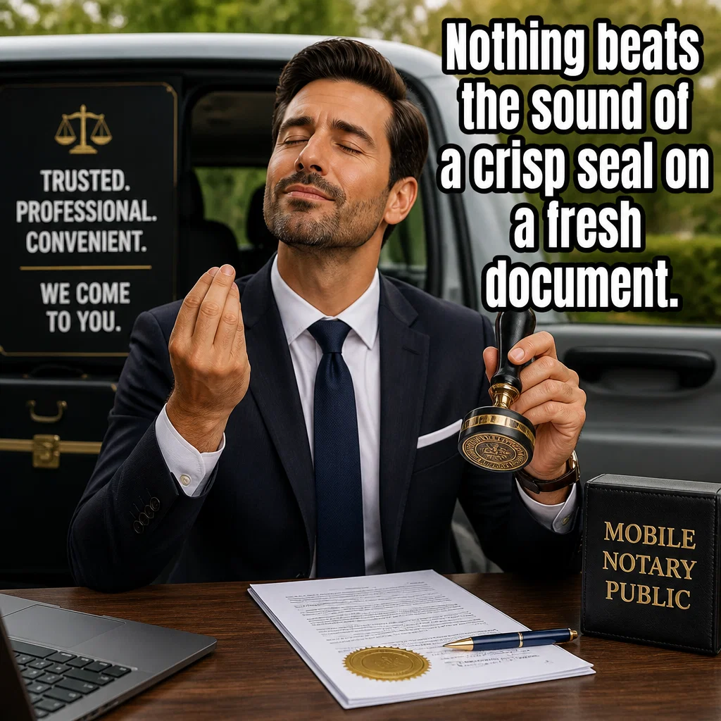 Notary meme ad example: The Stamp of Approval