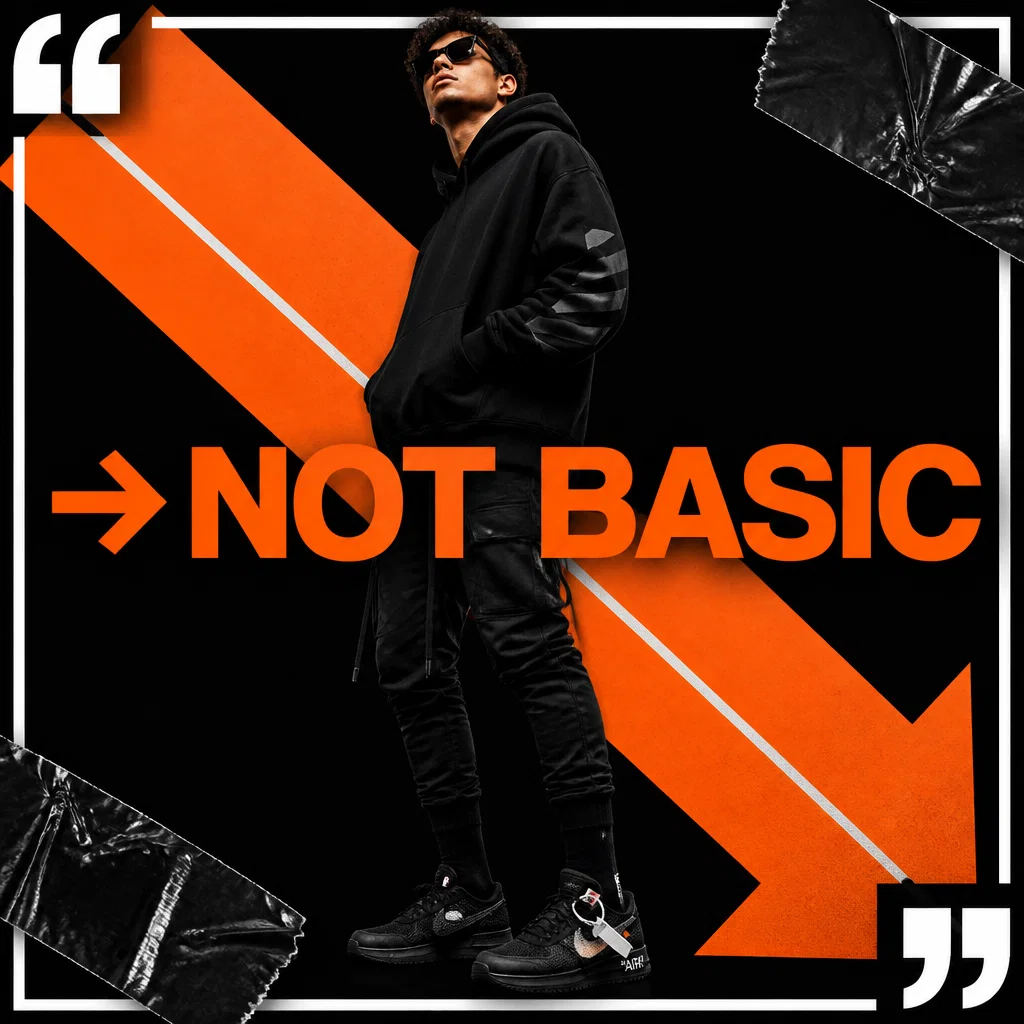 Off-White meme ad example: Orange Arrow