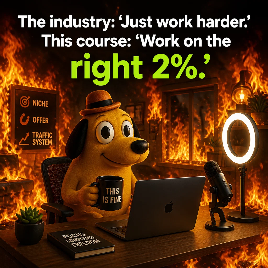 Online Course meme ad example: The Industry Myth