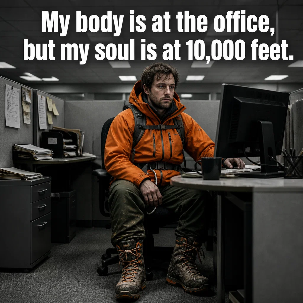 Outdoor Brand meme ad example: The Monday Morning Blues
