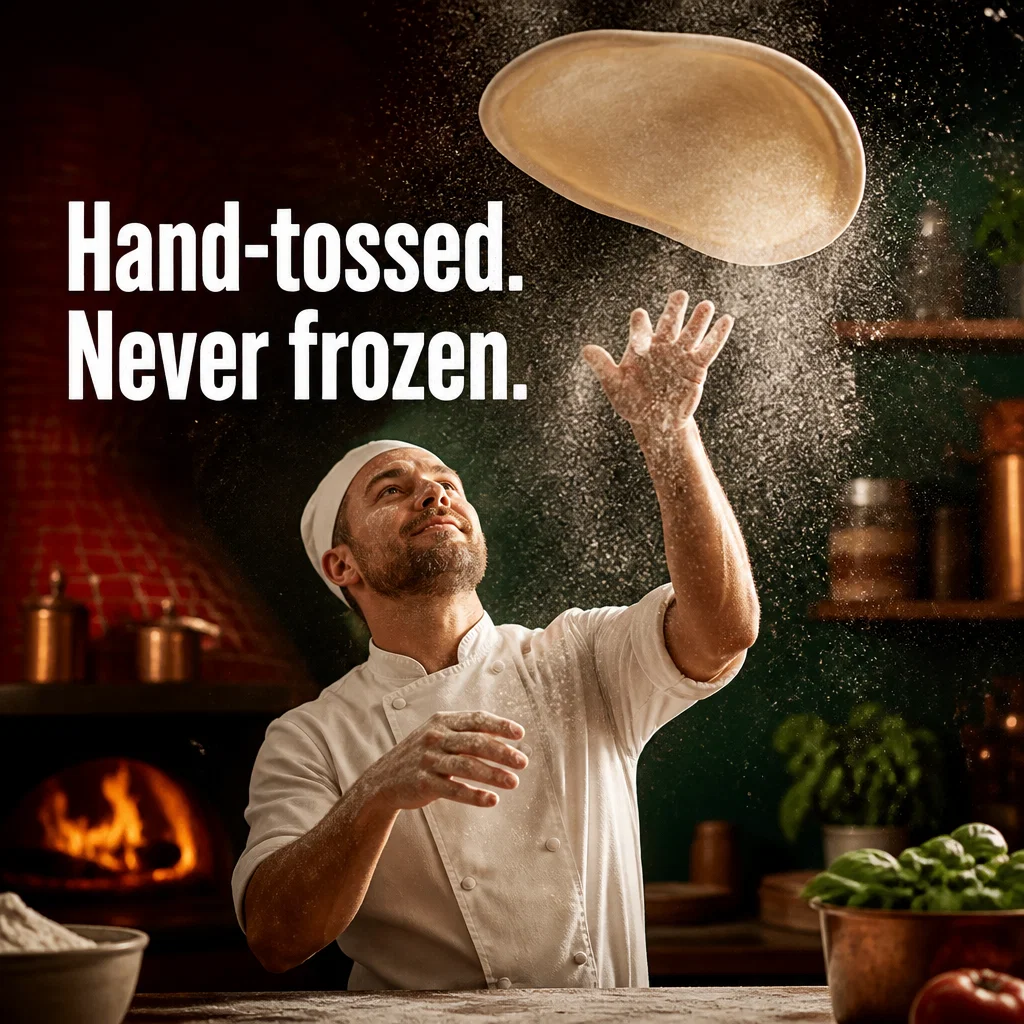 Papa Johns ad concept example: The Freshness Proof