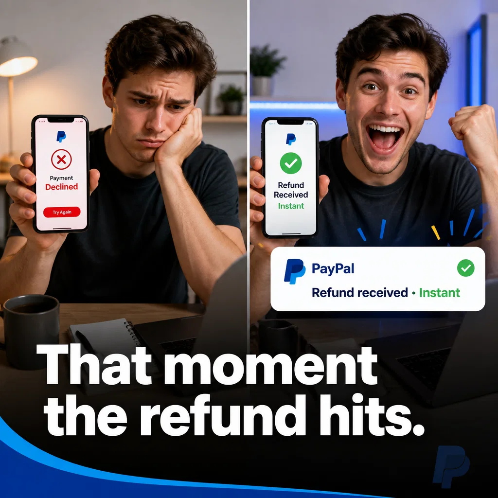 PayPal meme ad example: Refund Glow Up