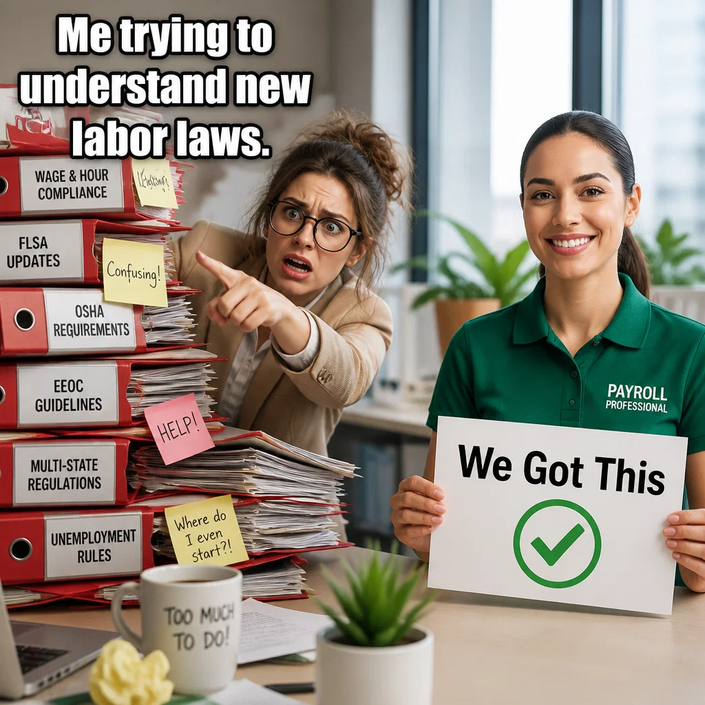 Payroll Services meme ad example: Complexity vs Simplicity