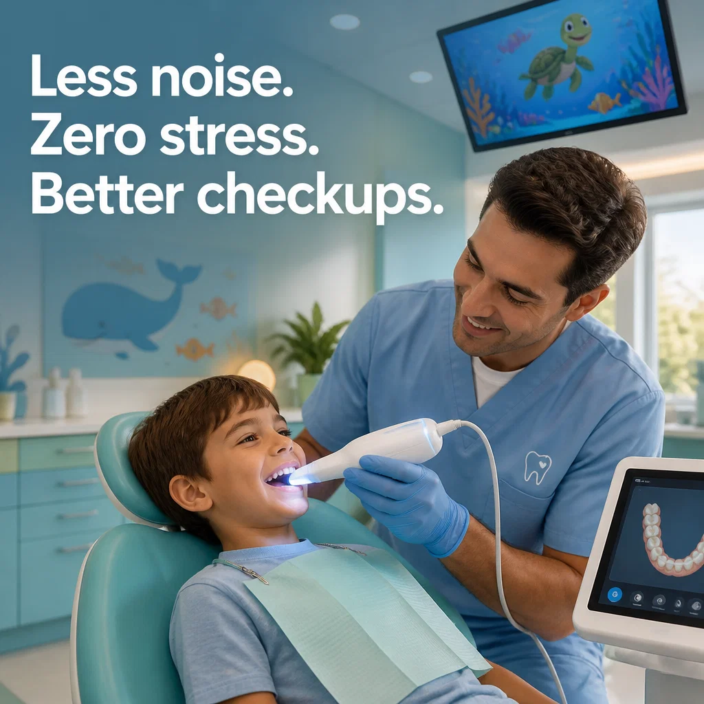 Pediatric Dentist ad concept example: No-Scare Technology
