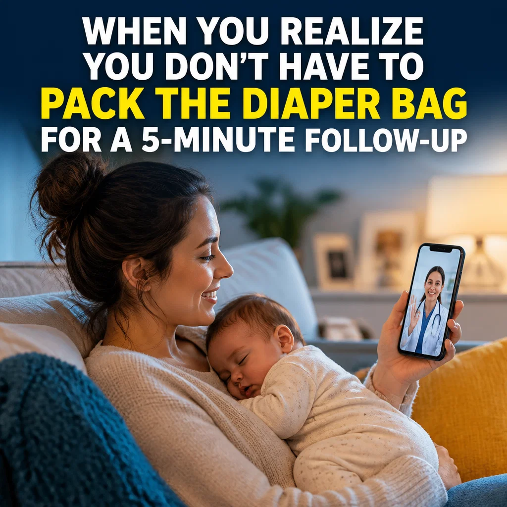 Pediatrician meme ad example: Telehealth Convenience