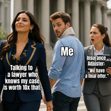 Personal Injury Lawyer meme ad example: The Low-Ball Offer
