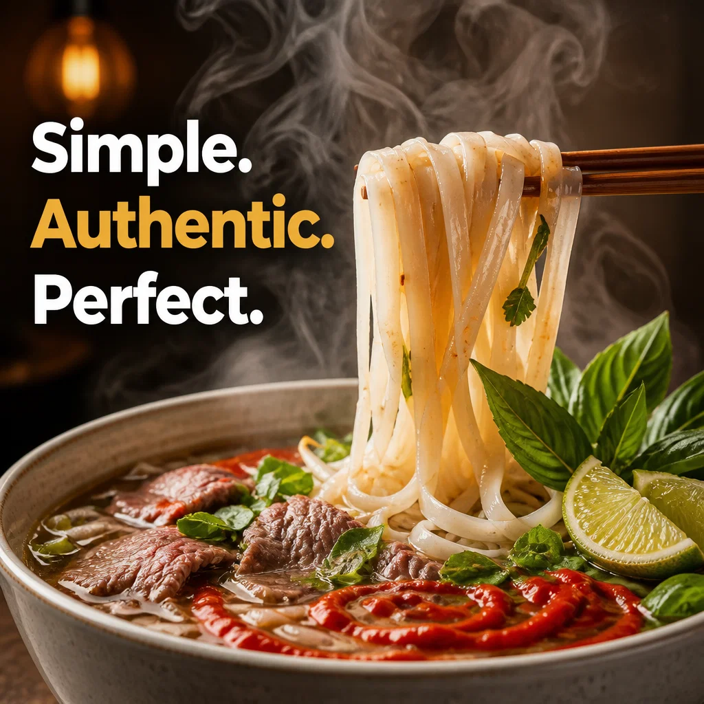 Pho Restaurant ad concept example: The Noodle Lift
