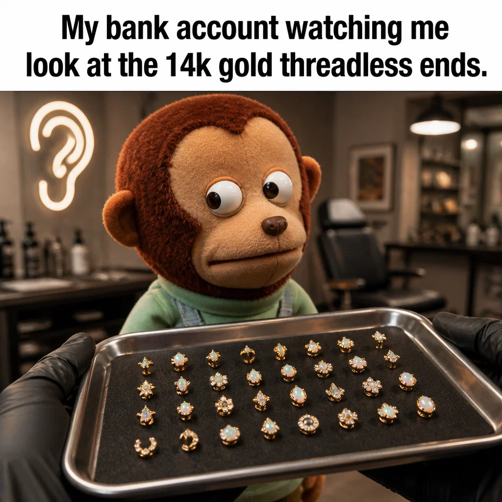 Piercing Studio meme ad example: The Jewelry Upgrade