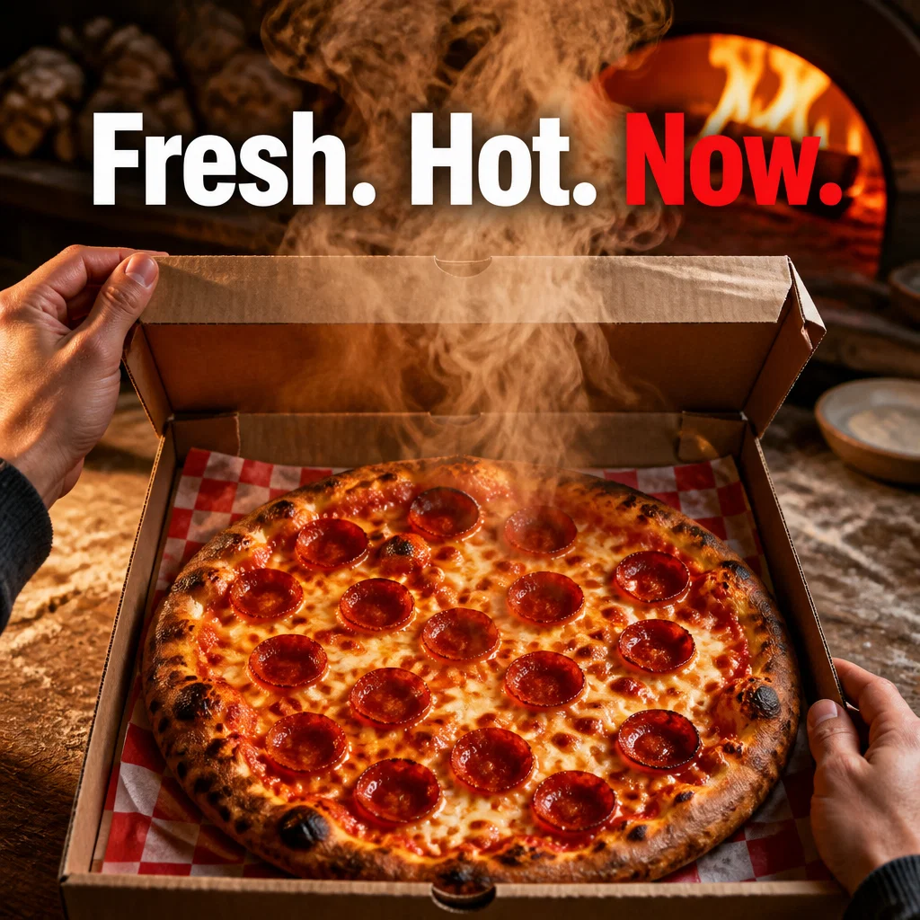 Pizza ad concept example: The Box Opening