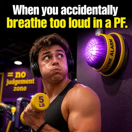 Planet Fitness meme ad example: The Lunk Alarm Reality