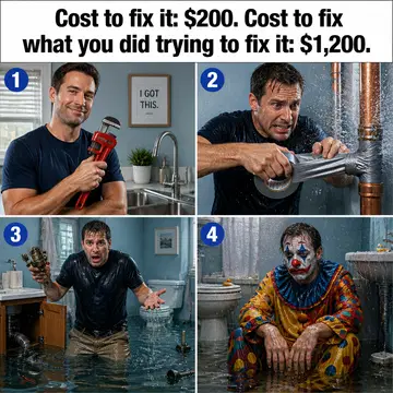 Plumbing meme ad example: The Price of DIY