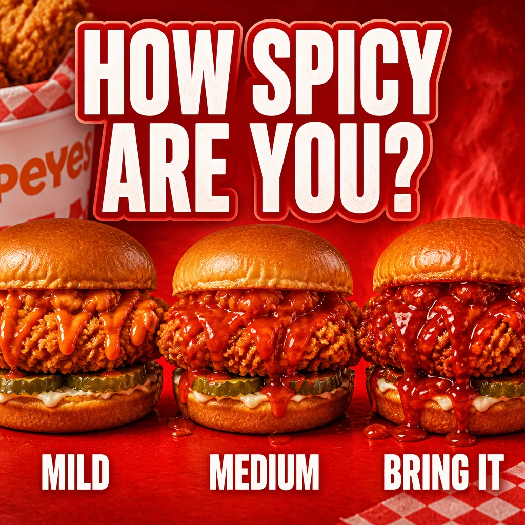 Popeyes ad concept example: Heat Level Chart