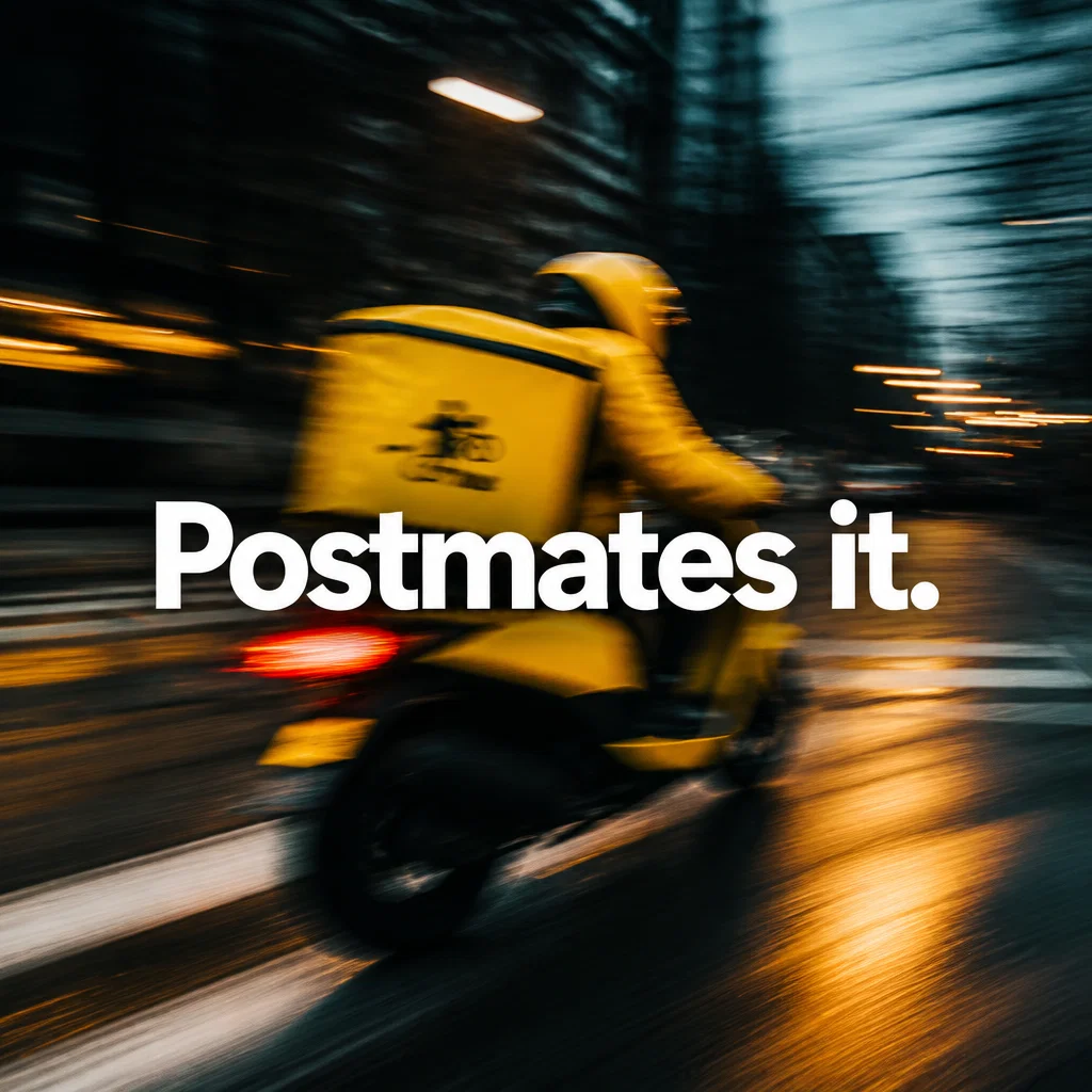 Postmates ad concept example: Courier Motion