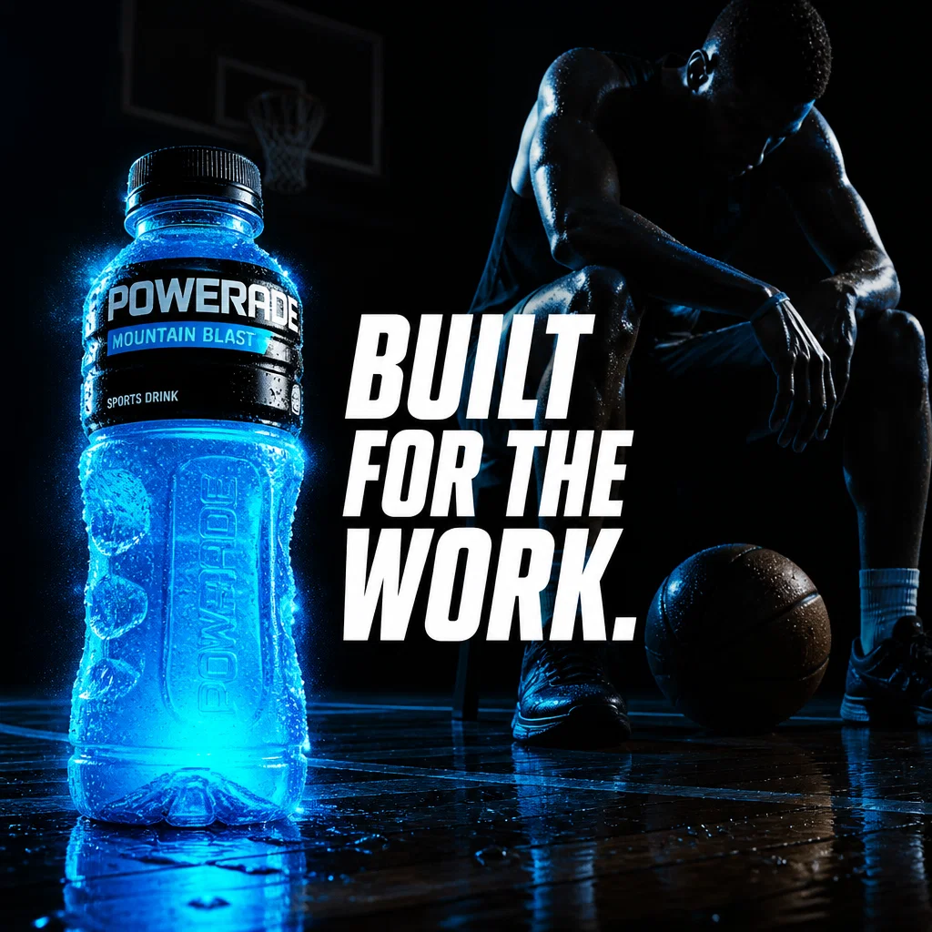 Powerade ad concept example: The Podium Shadow