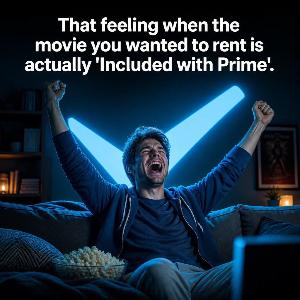 Prime Video meme ad example: The 'Included' Win