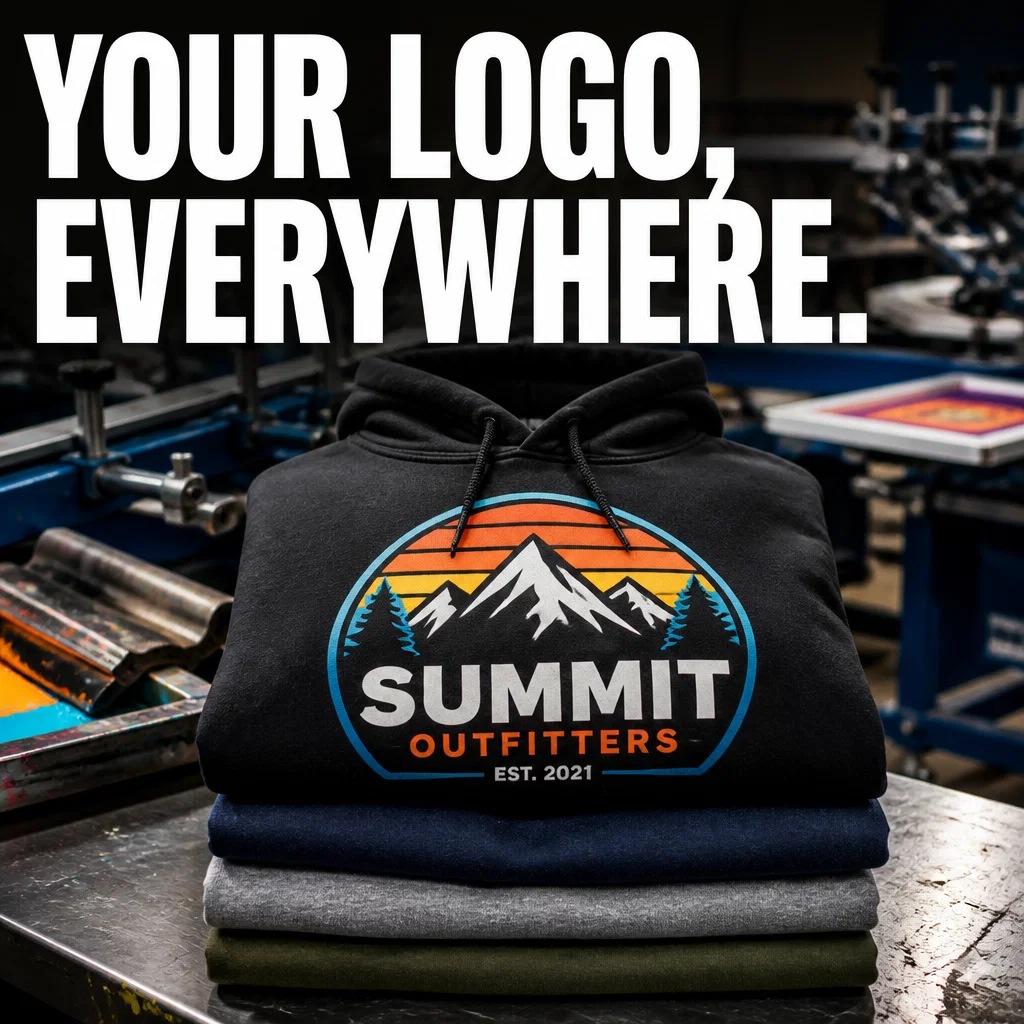 Print Shop ad concept example: Branded Apparel
