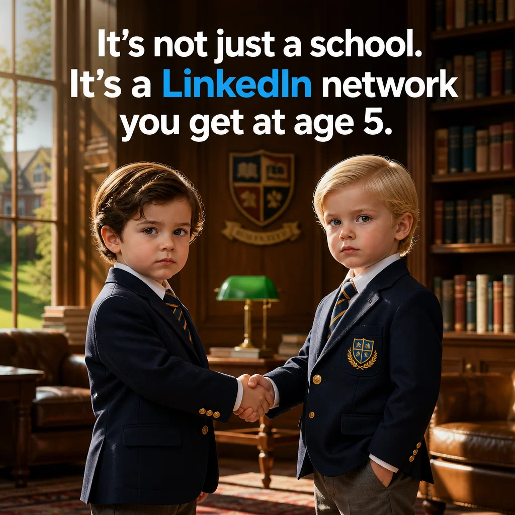 Private School meme ad example: The Network Effect