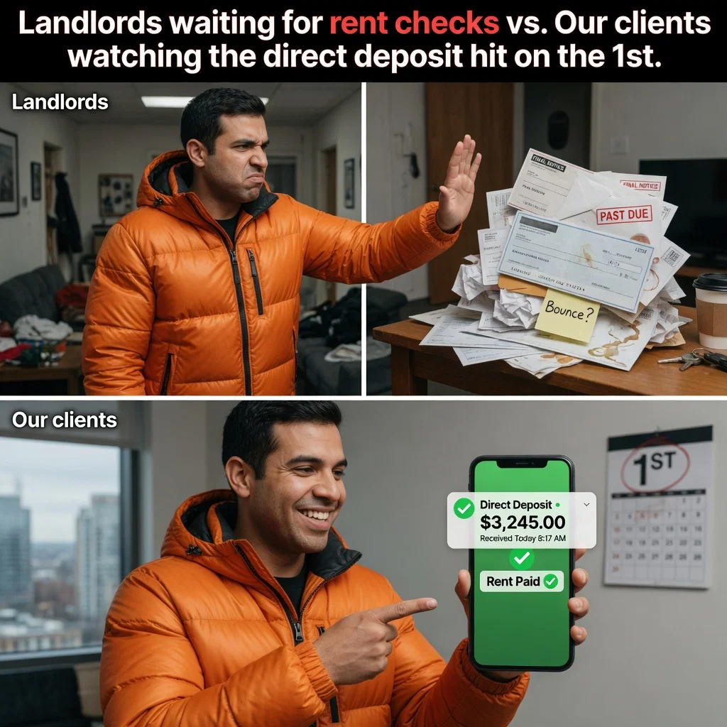 Property Management meme ad example: The Rent Collection Magic