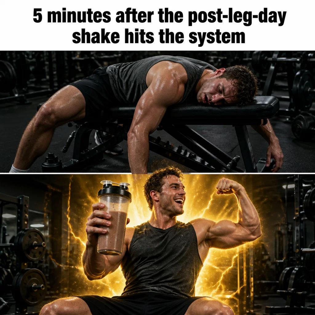 Protein Powder meme ad example: The Post-Workout Transformation