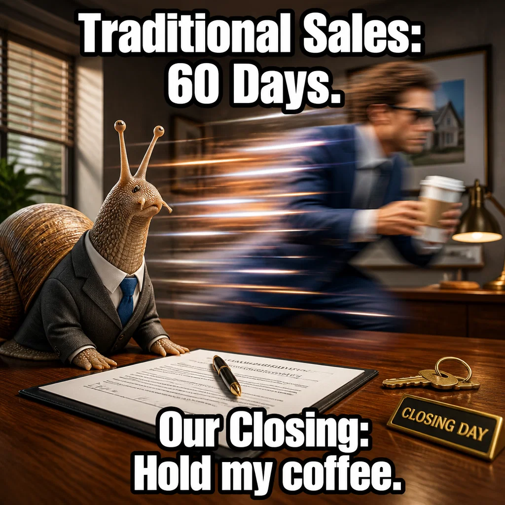 Real Estate Investor meme ad example: The Speed Demon