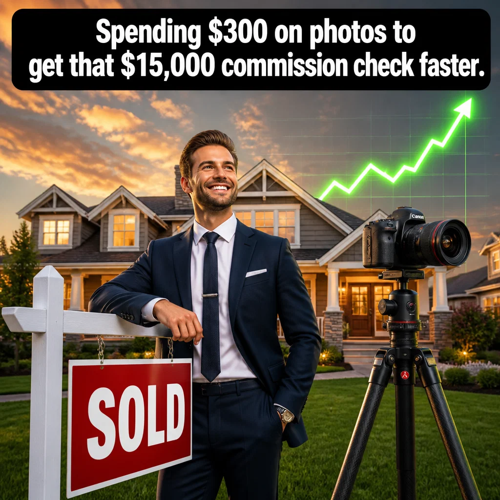 Real Estate Photographer meme ad example: The Commission Booster