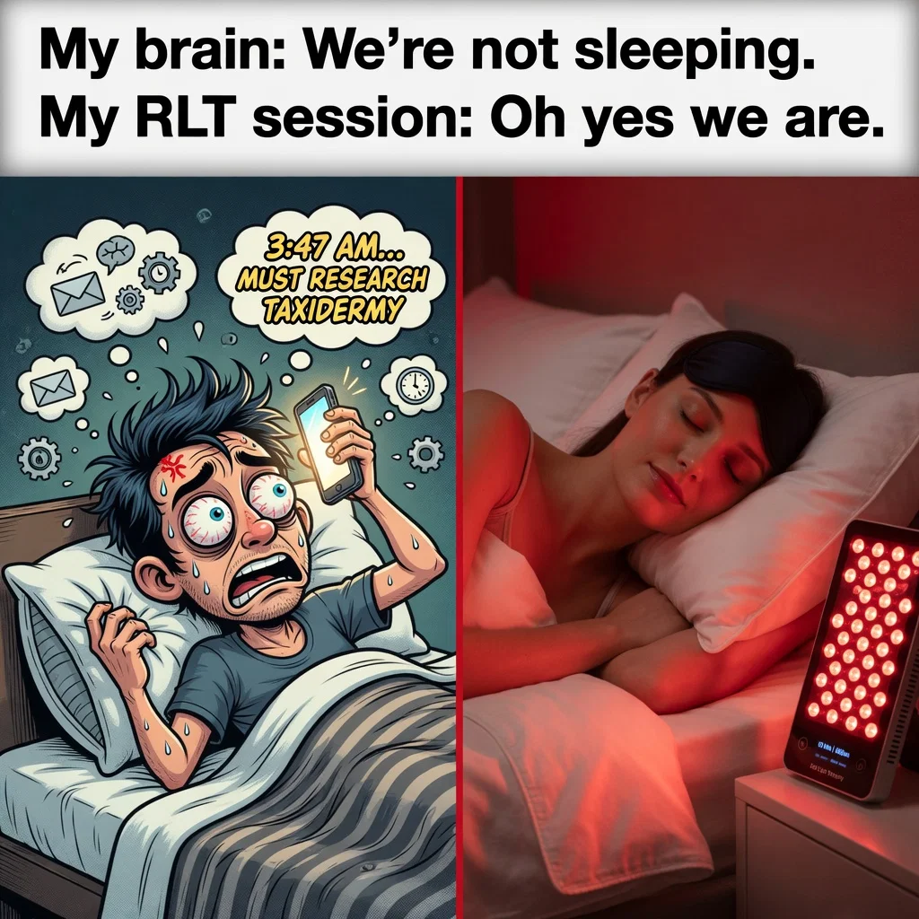 Red Light Therapy meme ad example: Sleep Quality Win