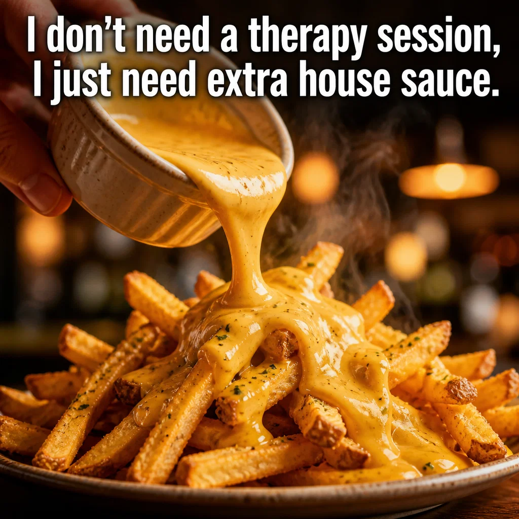 Restaurant meme ad example: The Extra Sauce Life
